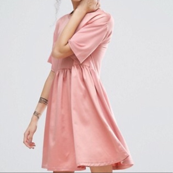 satin smock dress